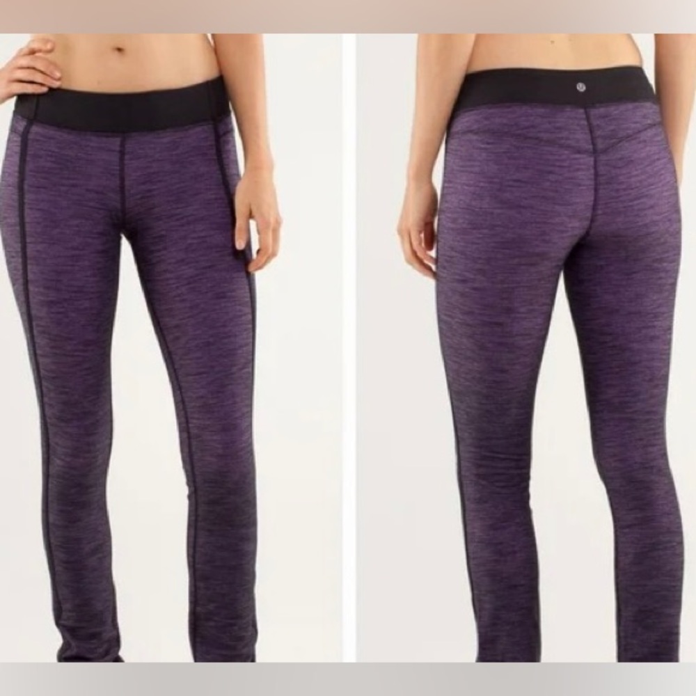 Lululemon Athletica Forme Pant Reversible Slub Denim Tender Violet Black Size 6